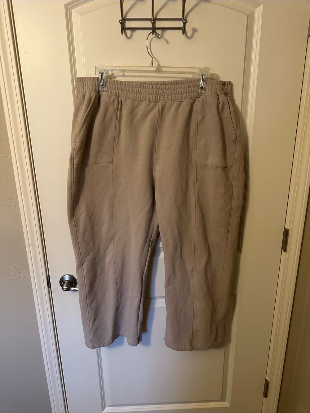 Ultra Flirt Taupe Elastic Waist wide leg Pants - Neutral Beige